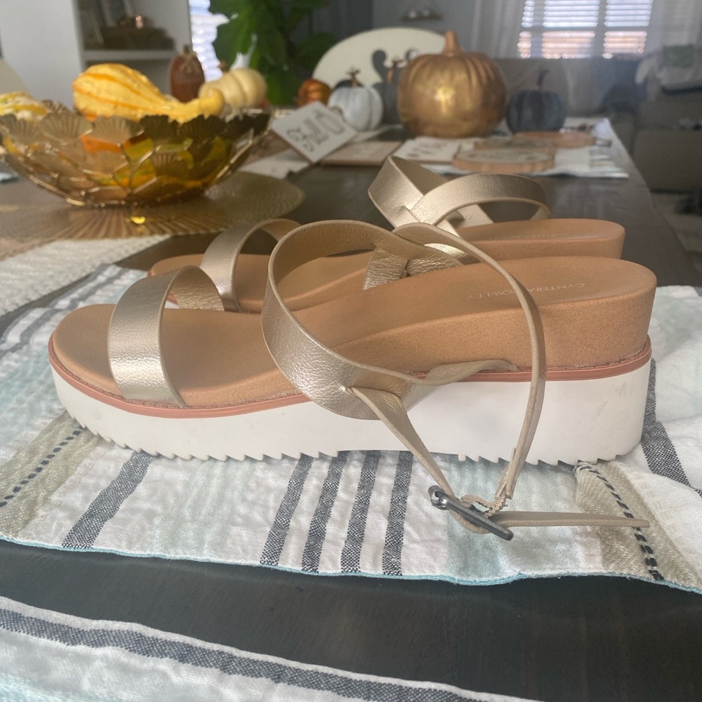 Cynthia Rowley Gold Platform Sandals